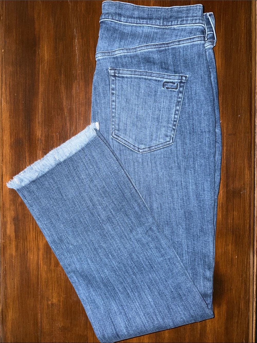 AYR Light Blue Denim Faded Distressed Frayed Bottoms Jeans W 33L